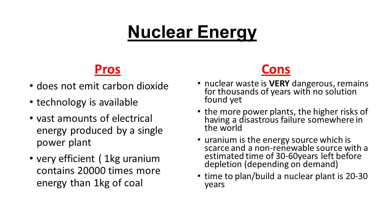 Pros And Cons Of Energy Sources Chart