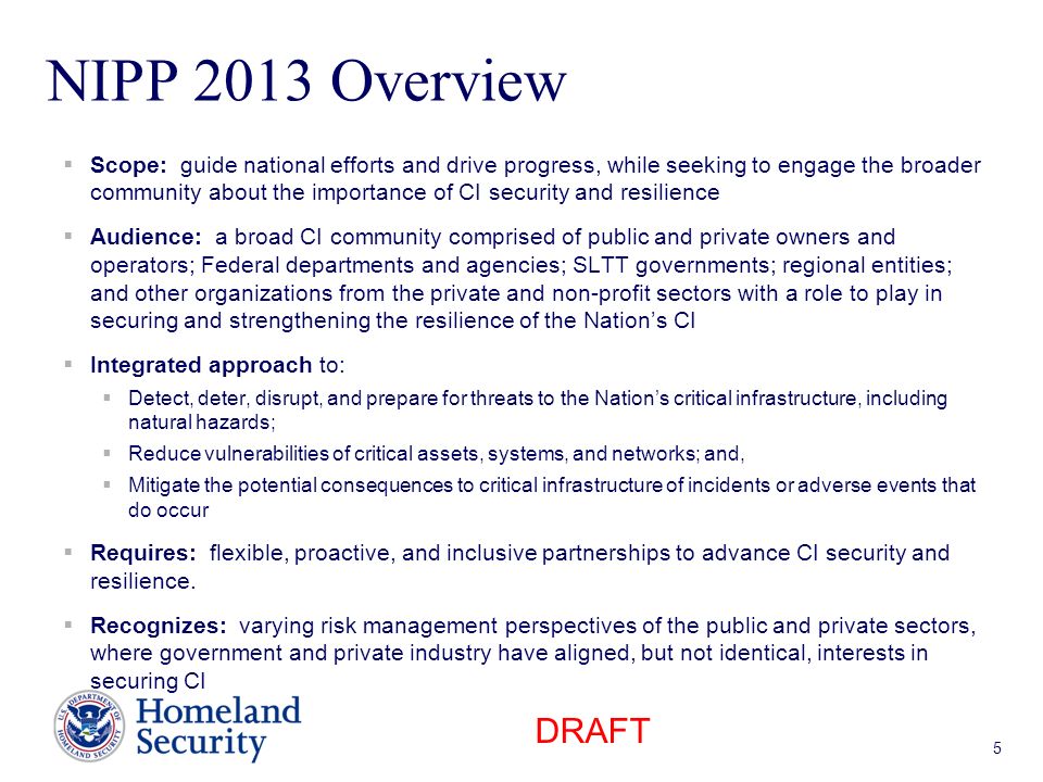 NIPP 2013 Overview