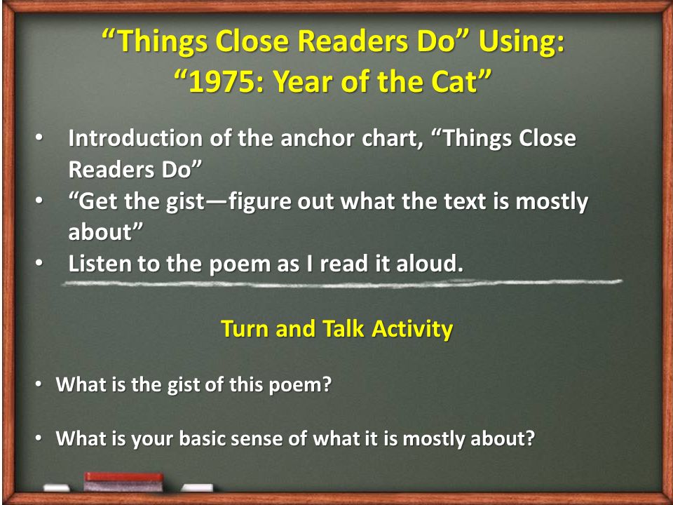 Things Close Readers Do Using: