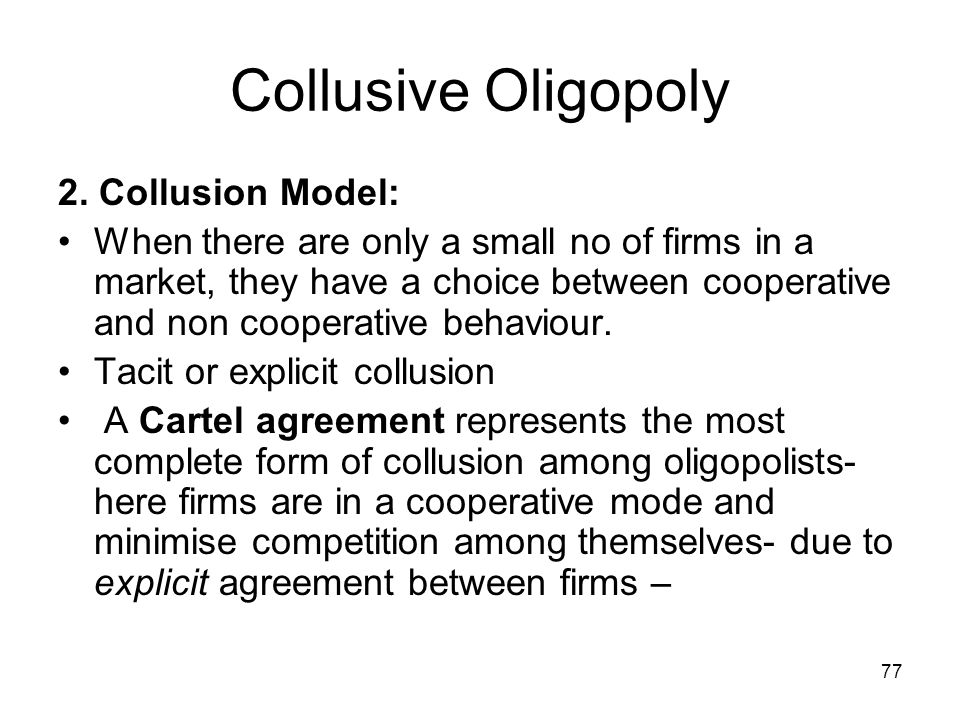 collusive oligopoly definition