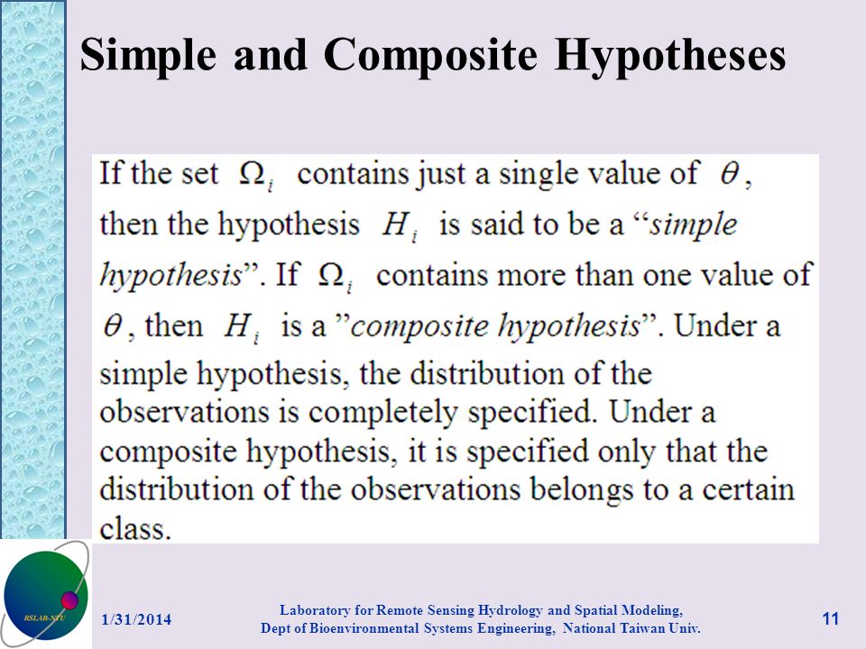Simple and Composite Hypotheses