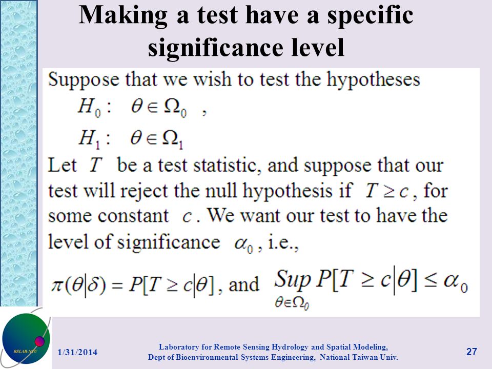 Making a test have a specific significance level