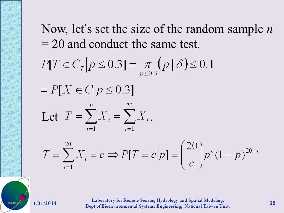 Now, let’s set the size of the random sample n = 20 and conduct the same test.