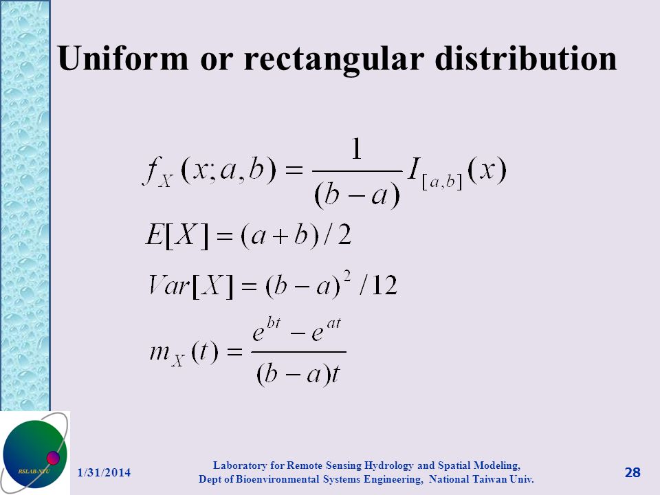 Uniform or rectangular distribution