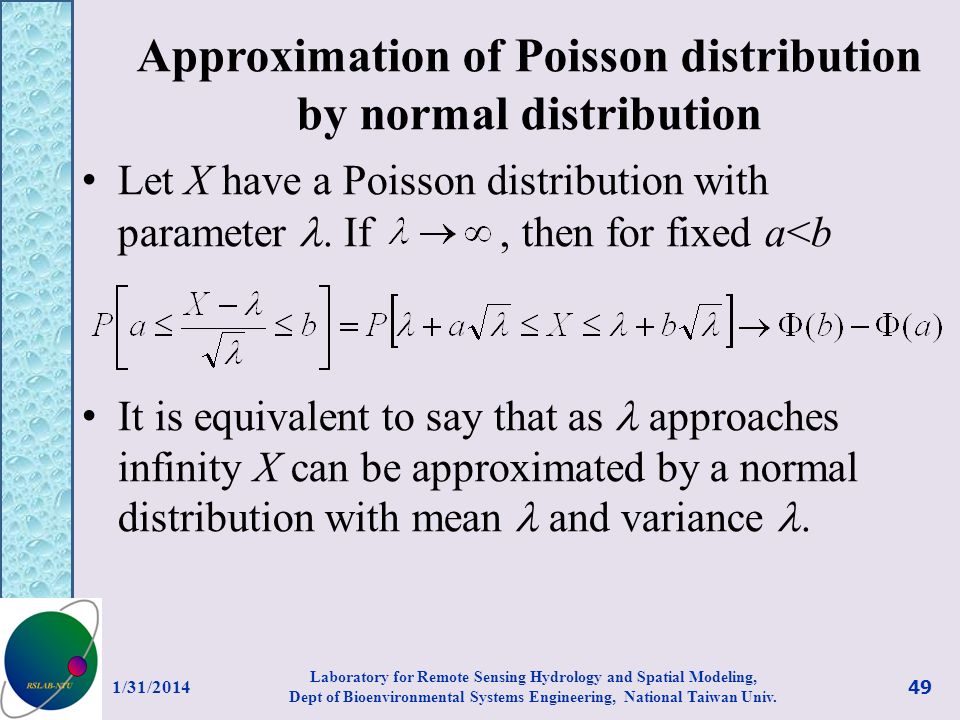 Approximation of Poisson distribution by normal distribution
