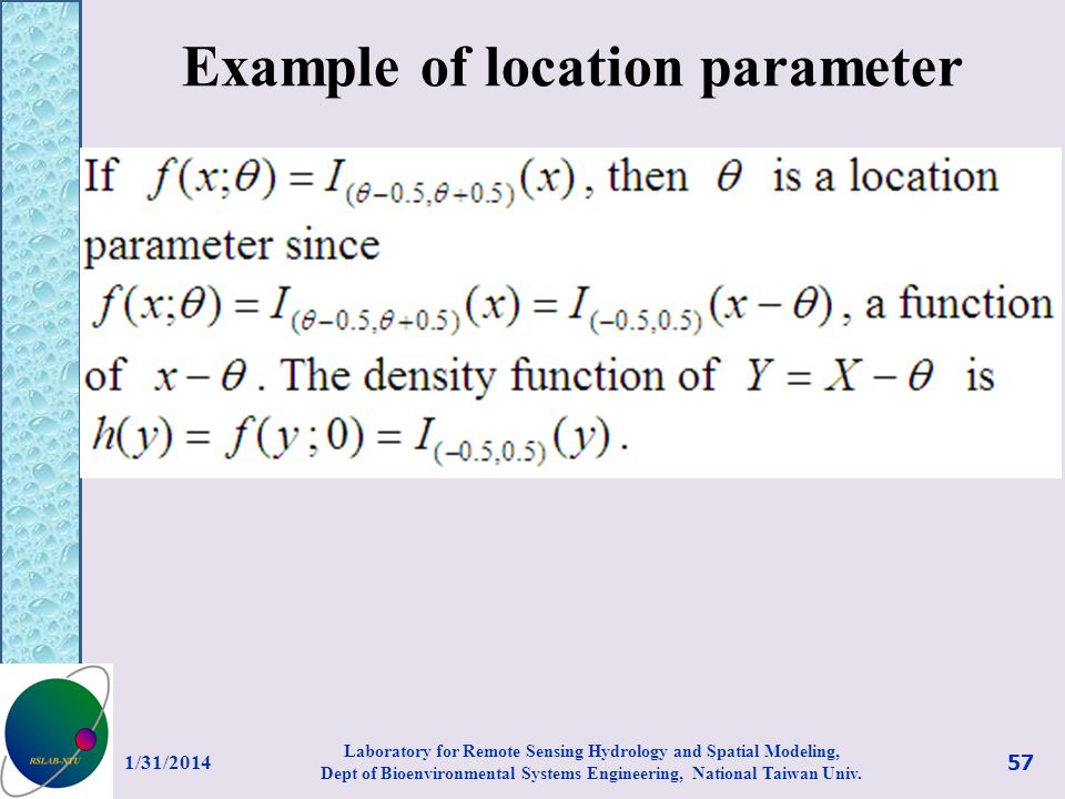 Example of location parameter