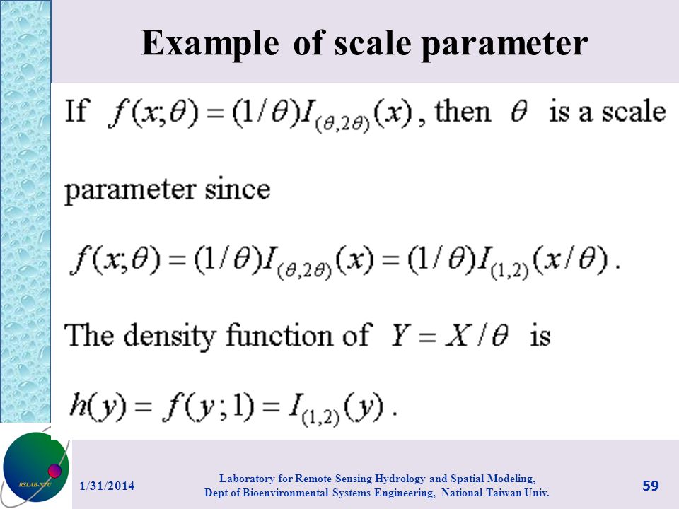 Example of scale parameter
