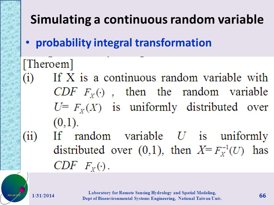 Simulating a continuous random variable