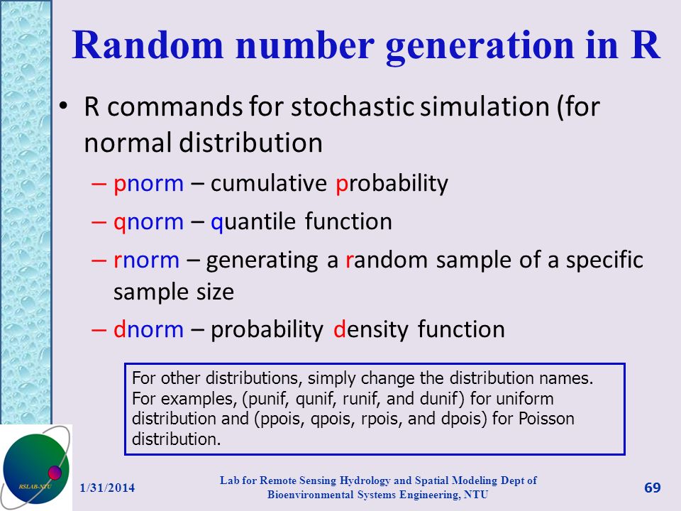 Random number generation in R