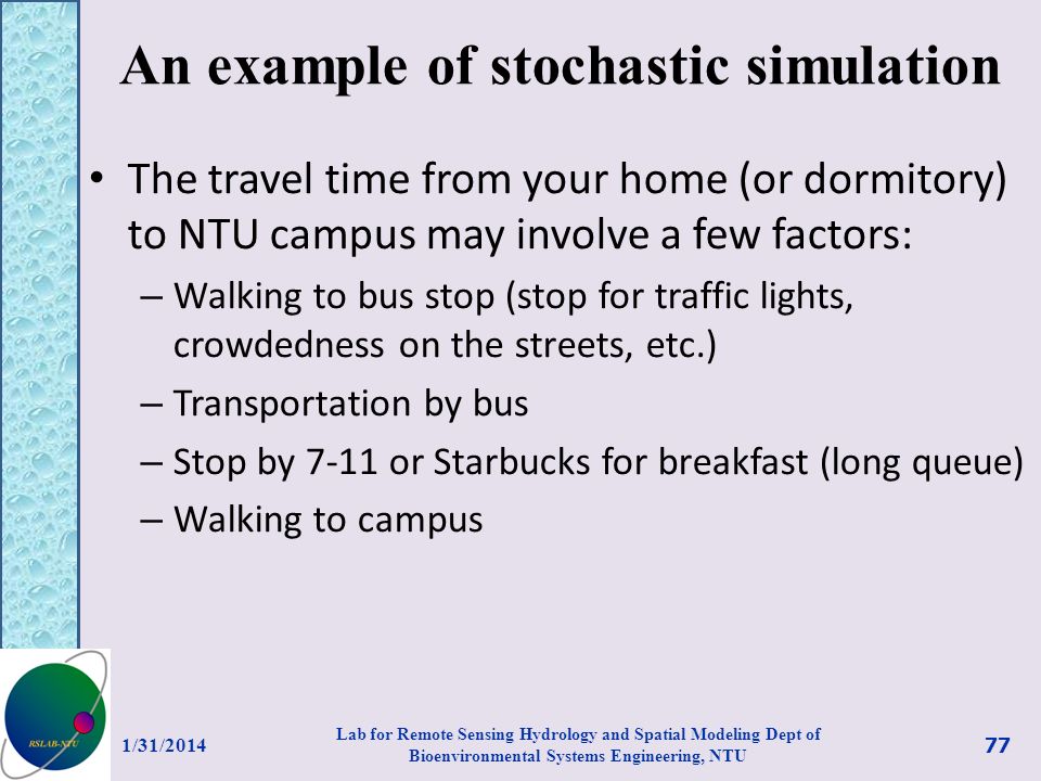 An example of stochastic simulation
