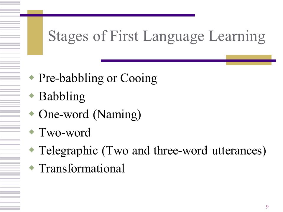 Stages Of Language Acquisition Chart