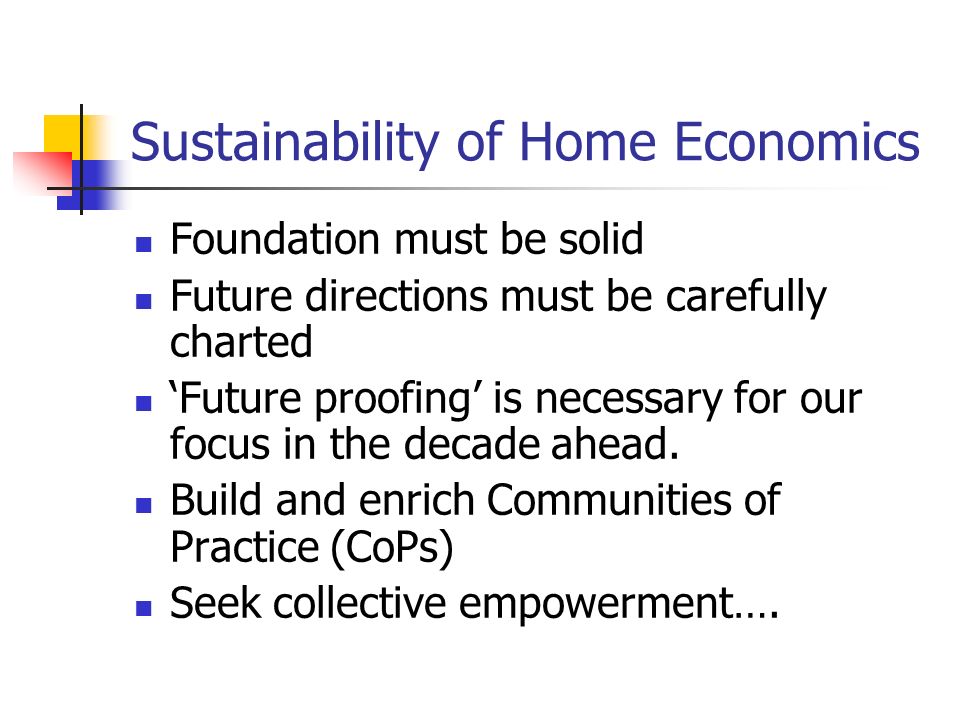 Sustainability of Home Economics