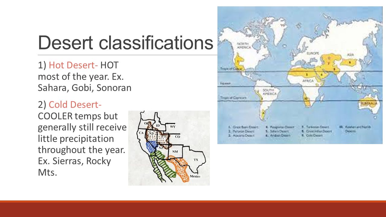 Desert classifications