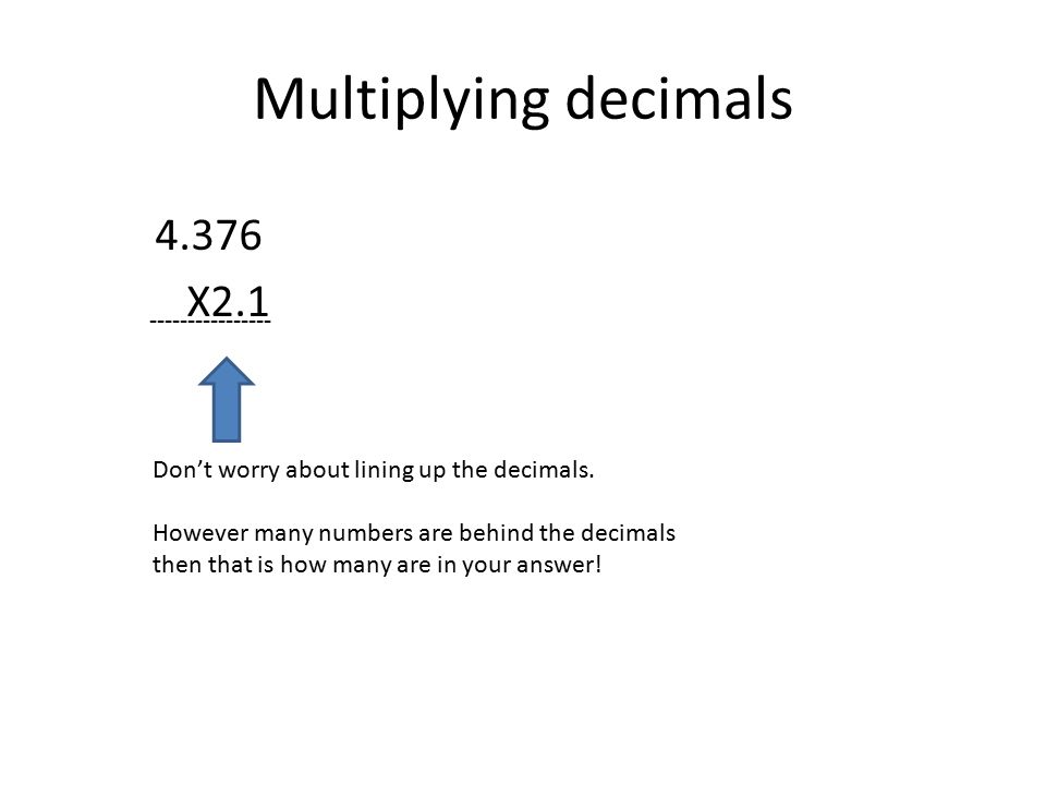 Multiplying decimals X