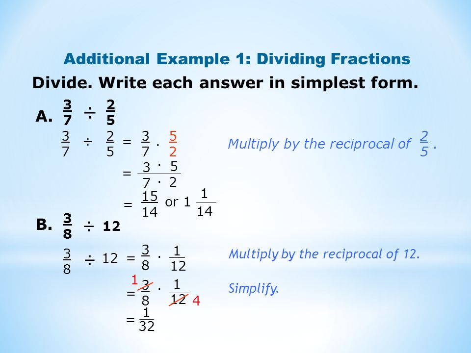 Additional Example 1: Dividing Fractions