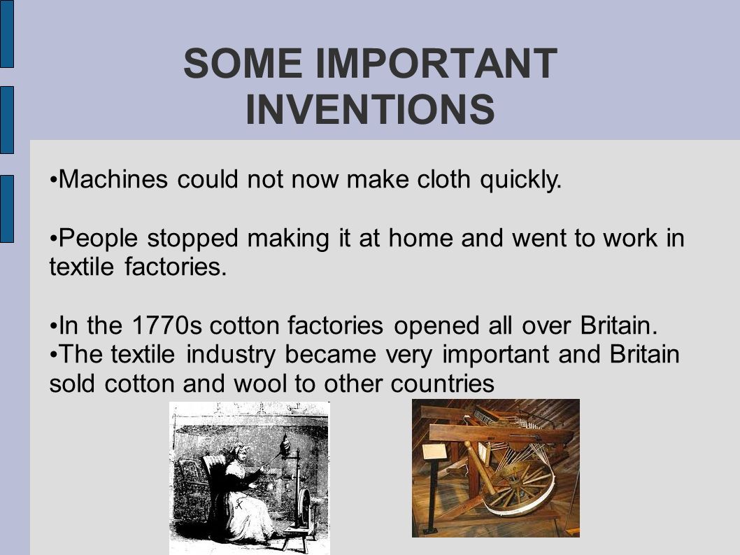 SOME IMPORTANT INVENTIONS