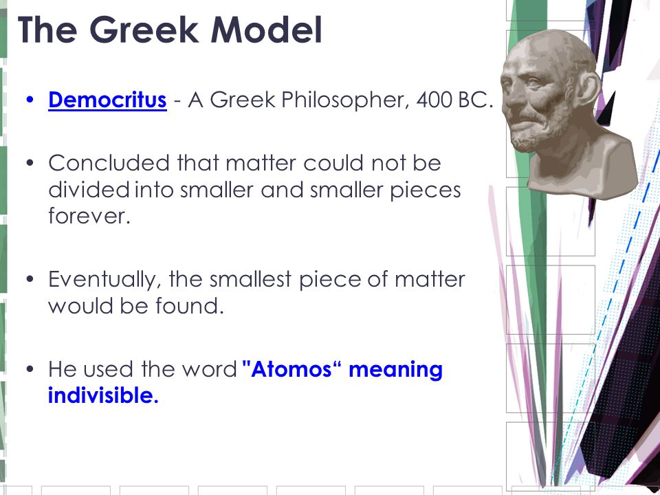 The Greek Model Democritus - A Greek Philosopher, 400 BC.