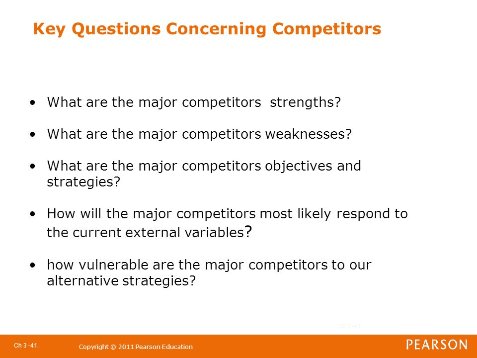 Key Questions Concerning Competitors