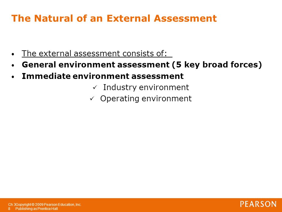 The Natural of an External Assessment