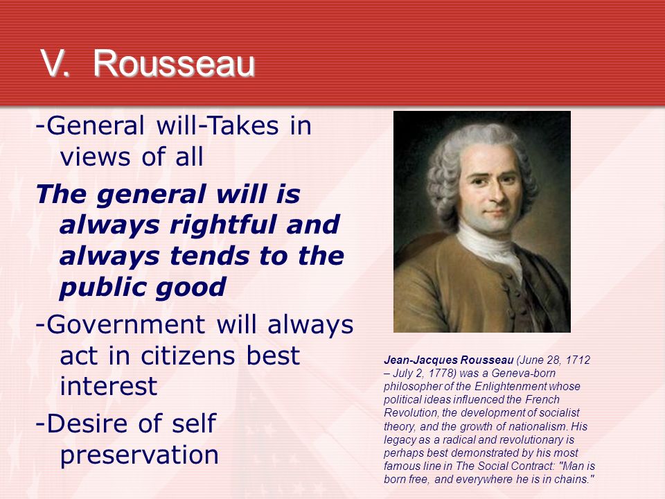 V. Rousseau -General will-Takes in views of all