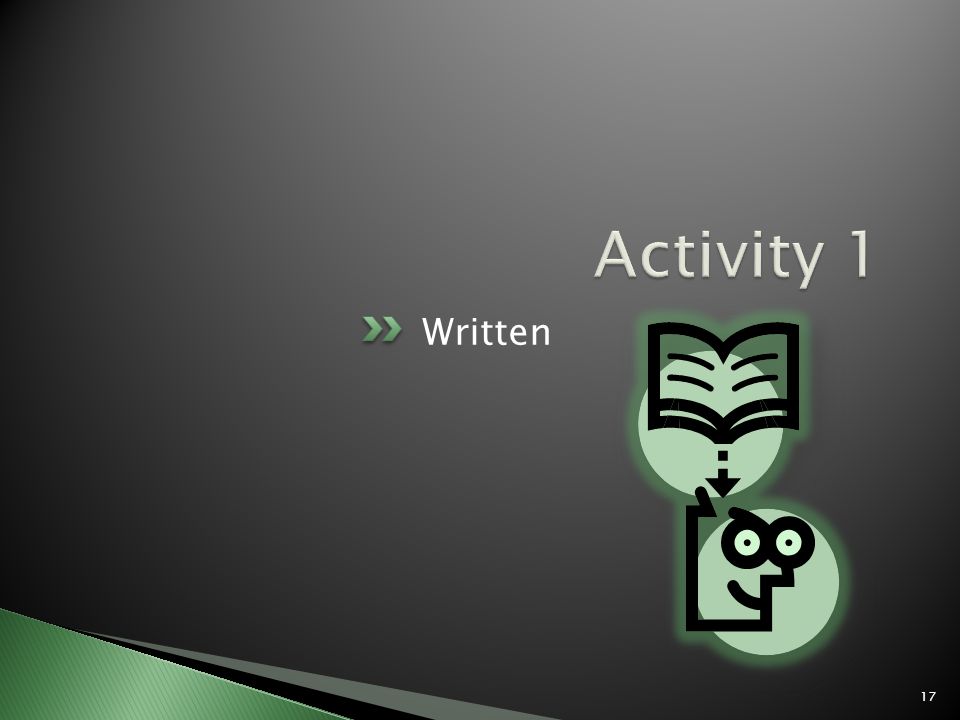 Activity 1 Written Purpose of this activity: