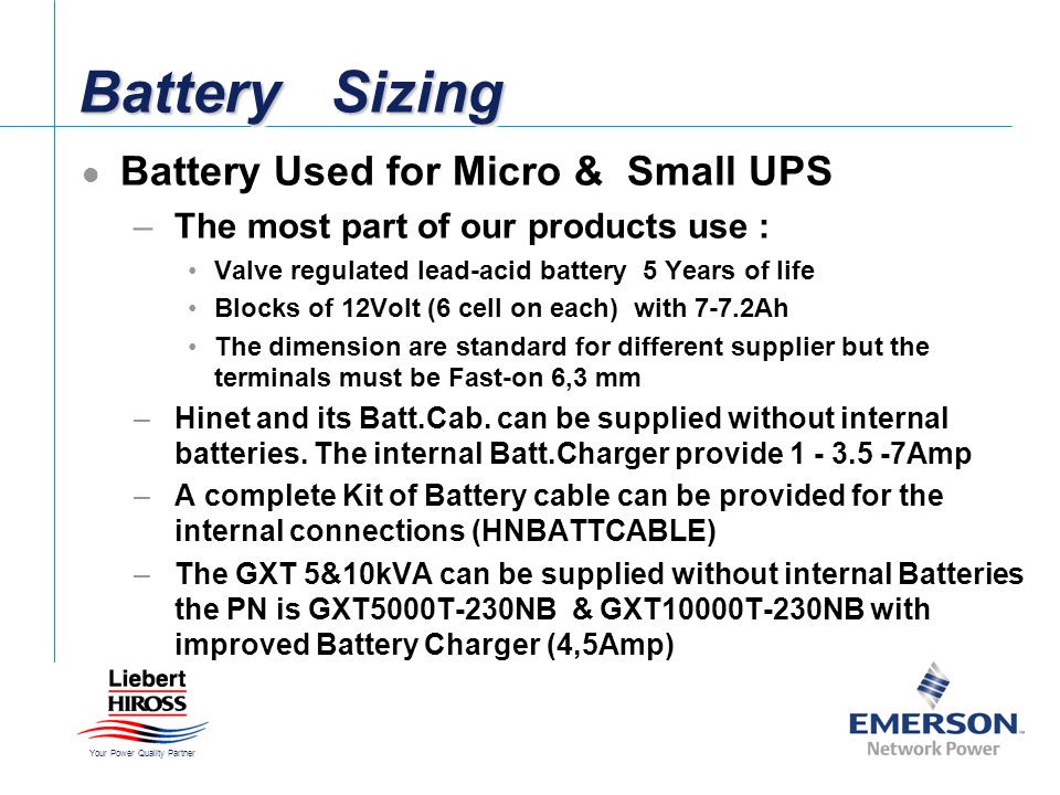 UPS Battery Battery Sizing - ppt video online download