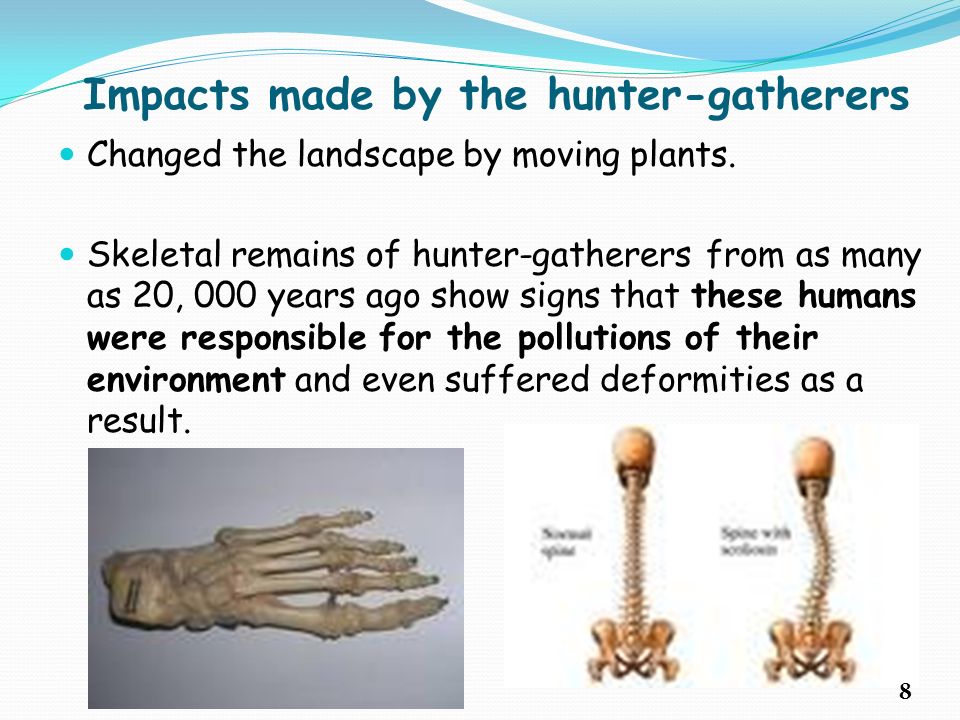 Impacts made by the hunter-gatherers