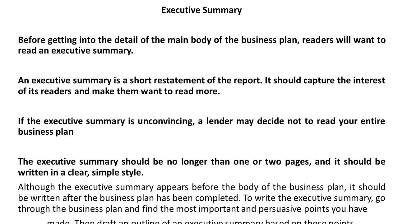 who is a business plan written for