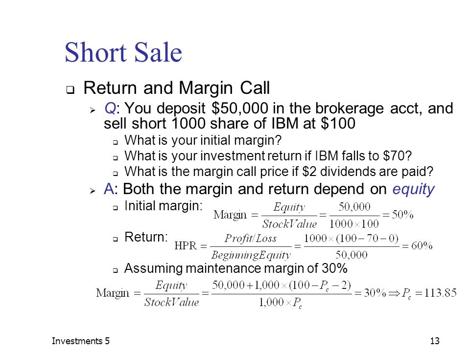 Objectives Margin Account Short Sale Summary - ppt video online download