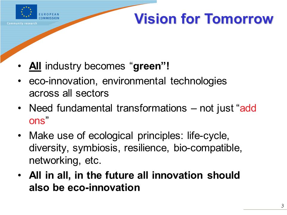Vision for Tomorrow All industry becomes green !