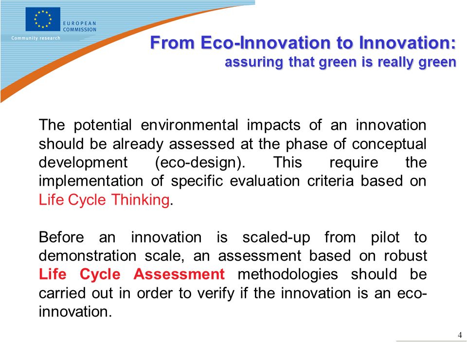 From Eco-Innovation to Innovation: assuring that green is really green