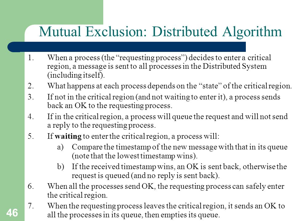 Mutual Exclusion: Distributed Algorithm