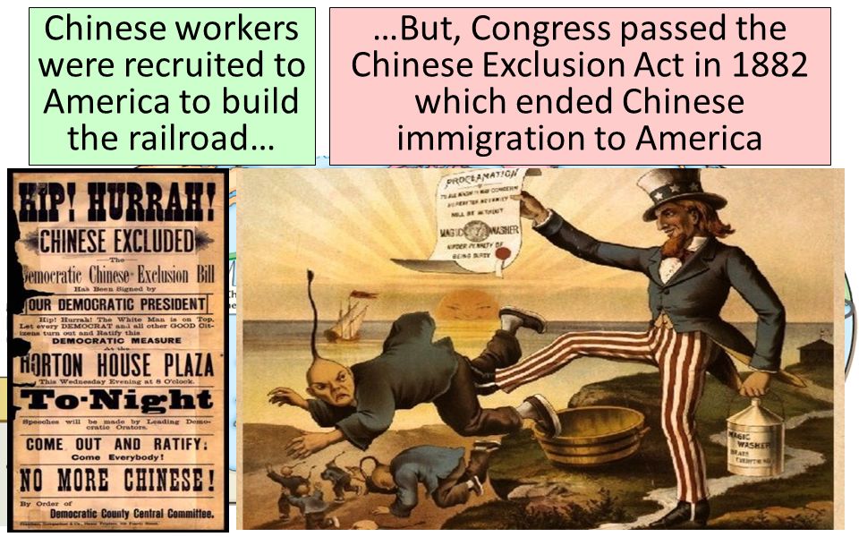 Chinese workers were recruited to America to build the railroad…