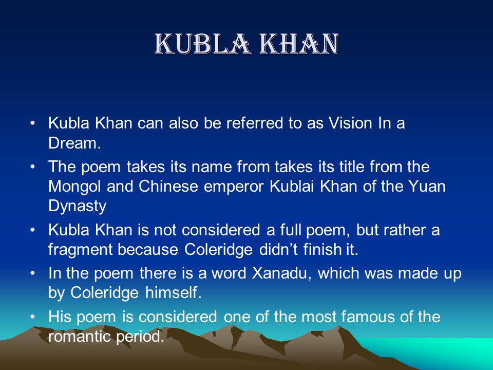 kubla khan analysis