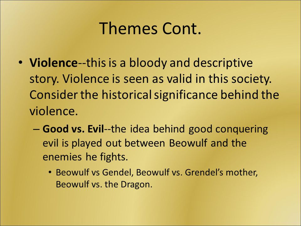 good vs evil examples in beowulf
