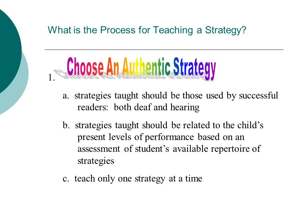 What is the Process for Teaching a Strategy