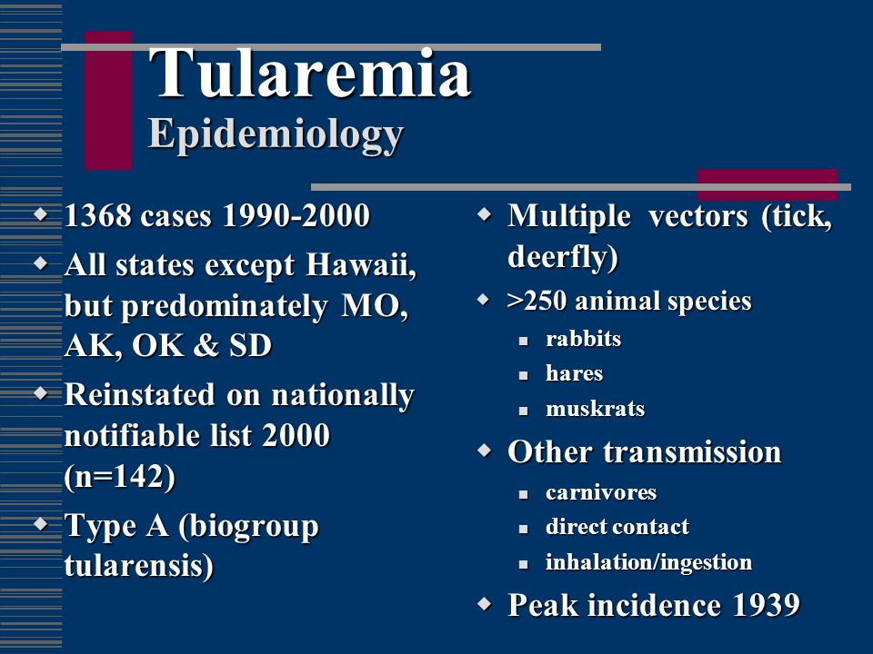 Tularemia Epidemiology