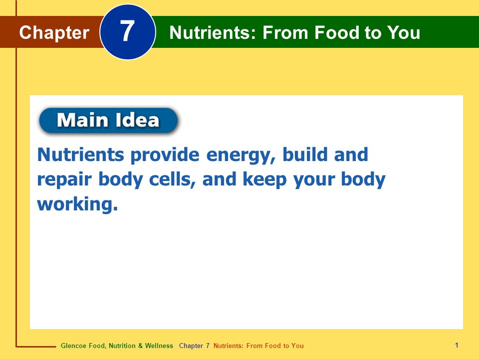 7 Chapter Nutrients: From Food to You