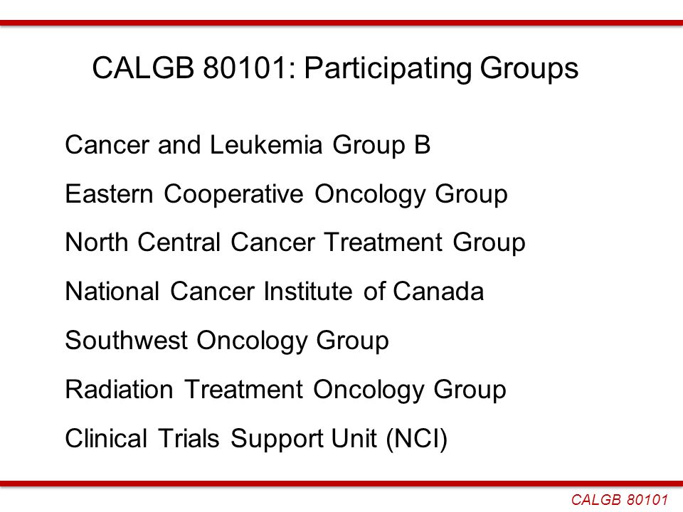 CALGB 80101: Participating Groups