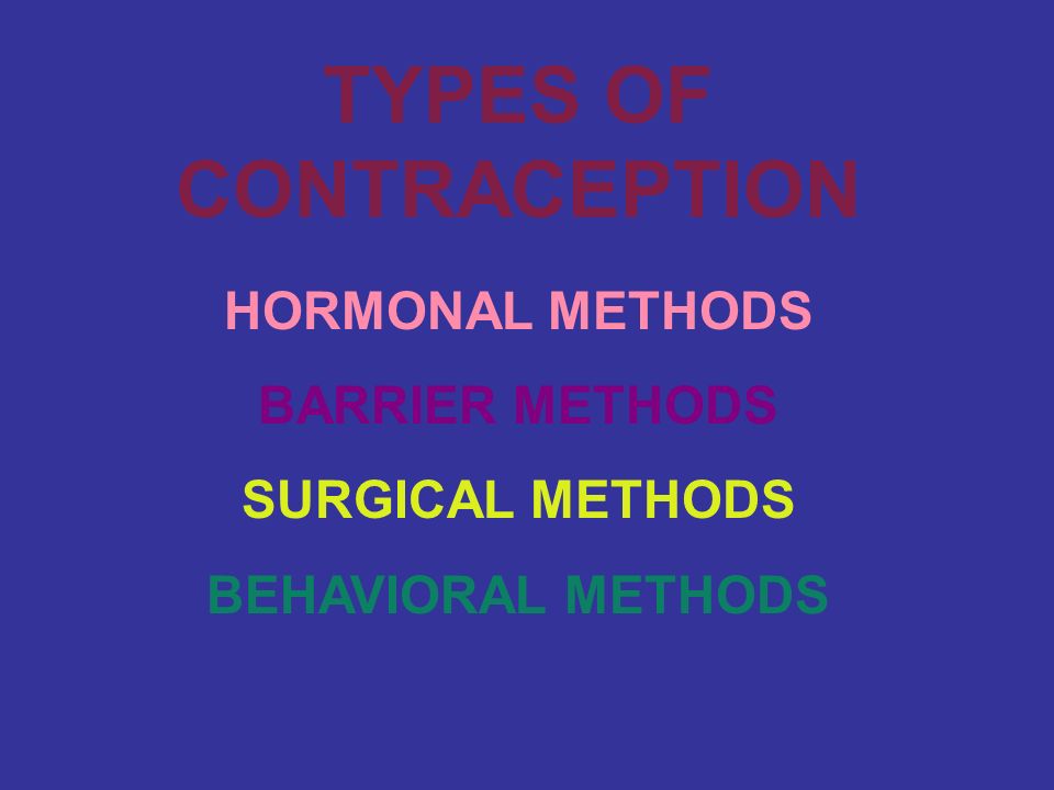 TYPES OF CONTRACEPTION