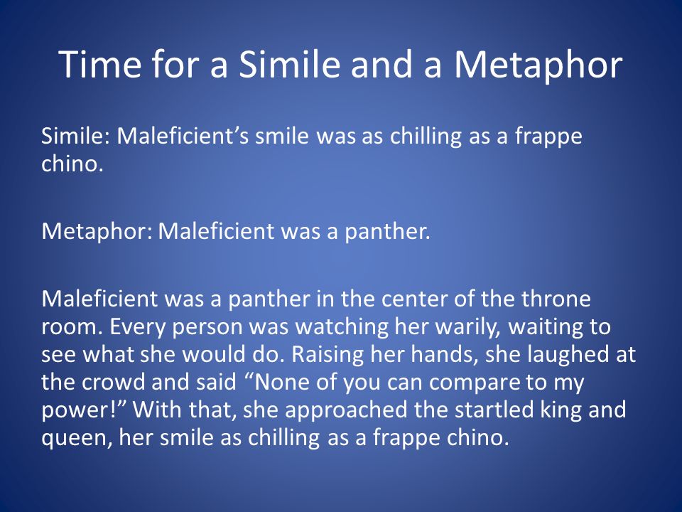 Time for a Simile and a Metaphor