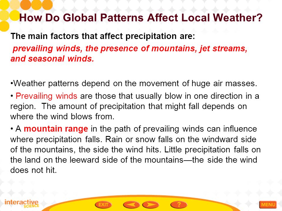 How Do Global Patterns Affect Local Weather