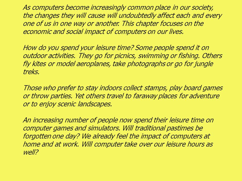 social effects of computers