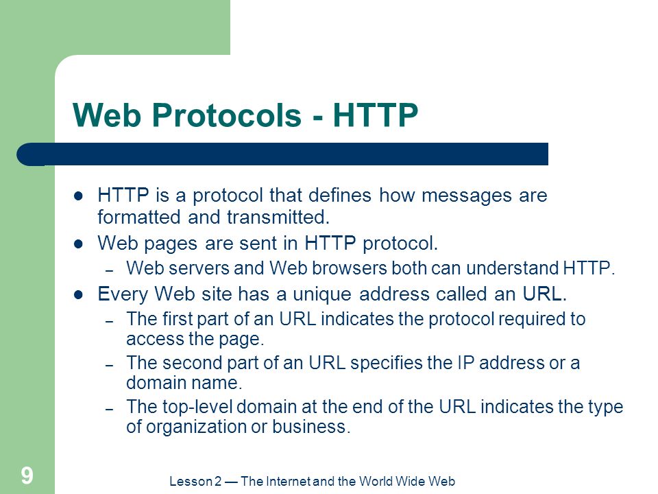Lesson 2 — The Internet and the World Wide Web - ppt video online download