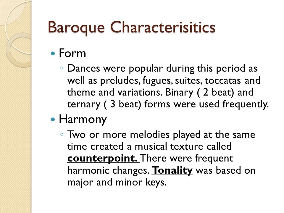 Baroque Characterisitics