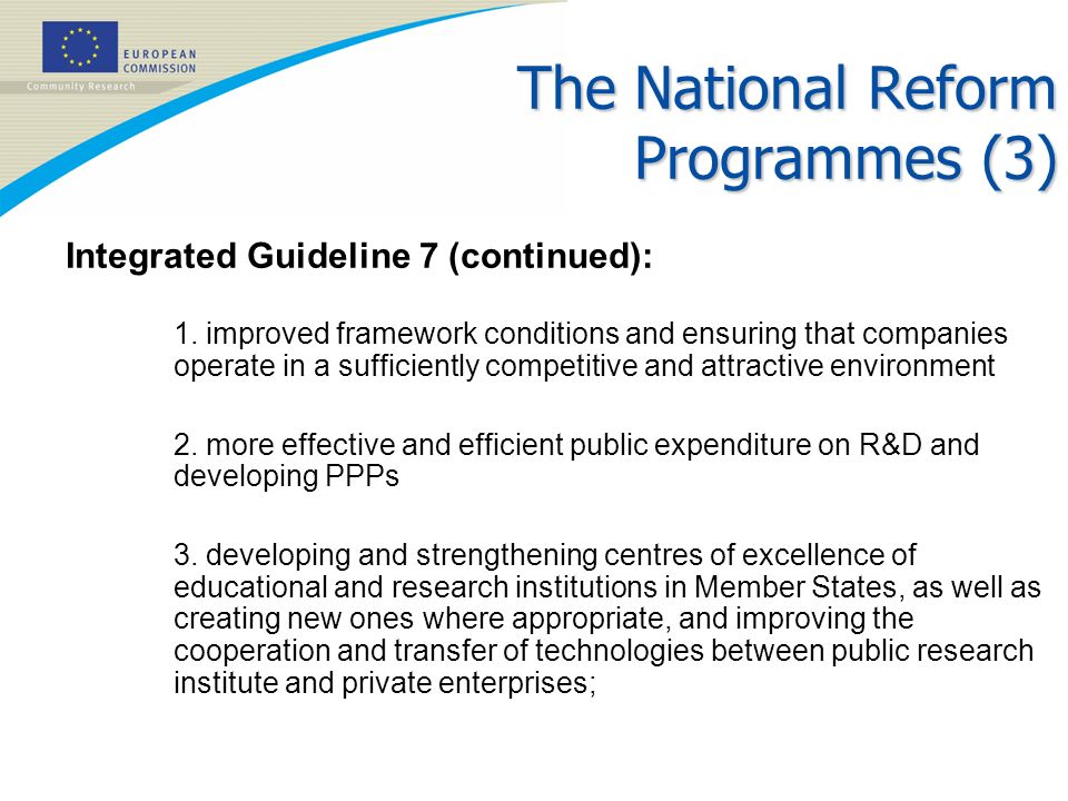 The National Reform Programmes (3)