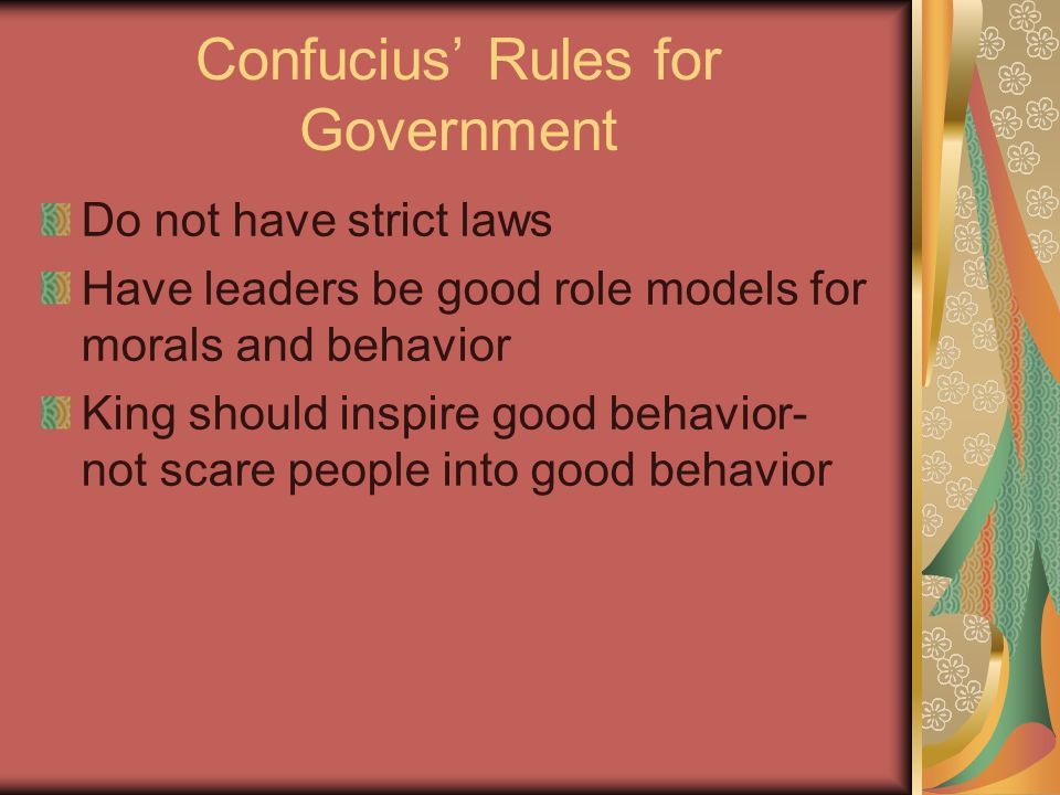 Confucius’ Rules for Government