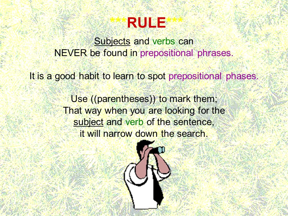 ***RULE*** Subjects and verbs can