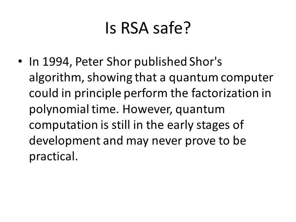 Is RSA safe