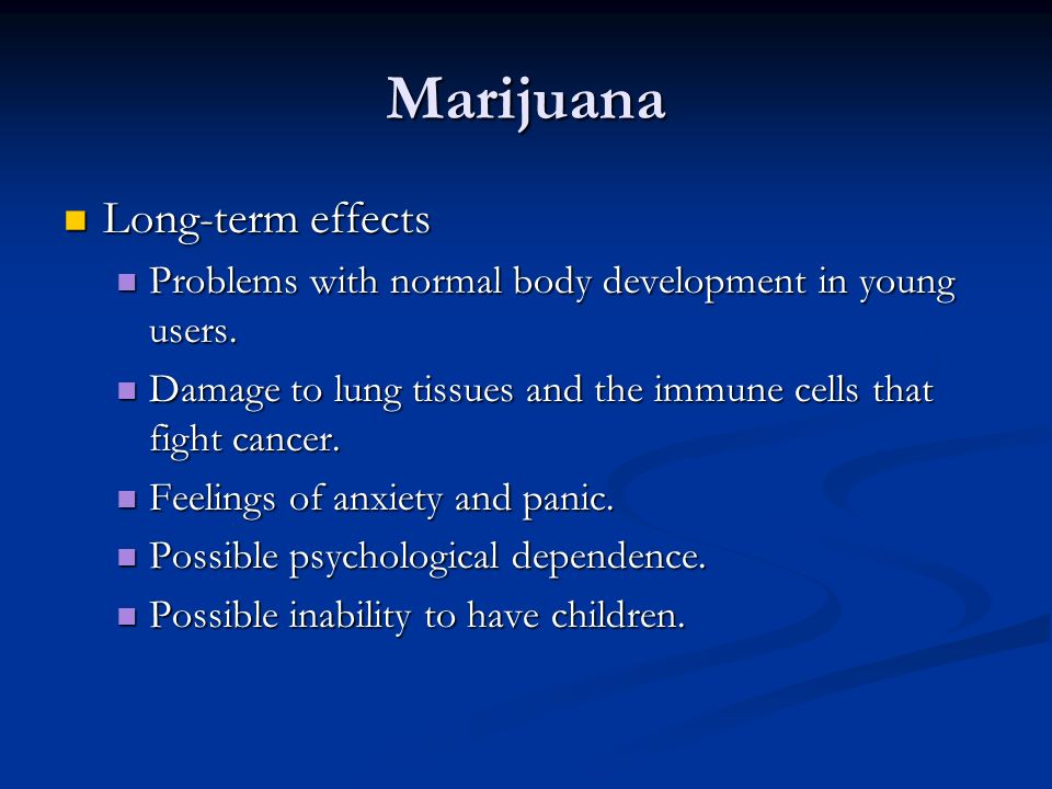 Marijuana Long-term effects